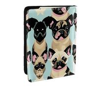 EdWal Joli étui de passeport en cuir avec porte-cartes de crédit pour homme et femme Motif carlin, Noir , Taille unique