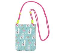 EdWal Joli sac à bandoulière imprimé lama pour femme, mini porte-monnaie pour téléphone, joli portefeuille pour téléphone, cadeau de randonnée, voyage, Fuchsia, Taille unique