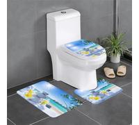 EdWal Lot de 3 tapis de bain antidérapants et absorbants pour le sol de la salle de bain - Motif fleurs tropicales et pierre zen
