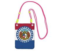 EdWal Missouri State Sac à bandoulière imprimé drapeau de l'État du Missouri pour femme, mini porte-monnaie pour téléphone, cadeau de randonnée, voyage, Fuchsia, Taille unique