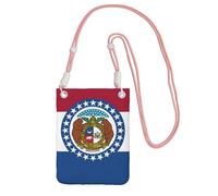 EdWal Missouri State Sac à bandoulière imprimé drapeau de l'État du Missouri pour femme, mini porte-monnaie pour téléphone, cadeau de randonnée, voyage, rose, Taille unique