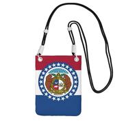 EdWal Missouri State Sac à bandoulière imprimé drapeau de l'État du Missouri pour femme, mini porte-monnaie pour téléphone, cadeau de randonnée, voyage, Noir , Taille unique