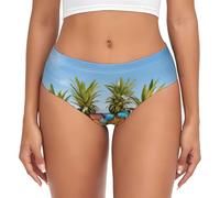 EdWal Ocean Beach Culotte taille haute pour femme Motif ananas, Noir , M