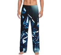 EdWal Pantalon de pyjama pour homme avec imprimé diamant et poches, Noir , M