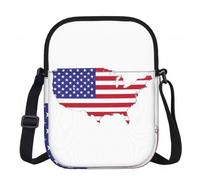 Edwal Petit sac à bandoulière imperméable avec sangle réglable pour femme avec drapeau des États-Unis