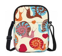 Edwal Petit sac à bandoulière imperméable avec sangle réglable pour femme avec imprimé escargot mignon