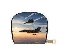 EdWal Porte-cartes de crédit imprimé avions de chasse unisexe pour homme et femme en cuir, porte-cartes de visite fin, blanc, Taille unique