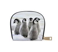 EdWal Porte-cartes de crédit unisexe avec imprimé pingouin empereur pour homme et femme, porte-cartes de visite fin en cuir, blanc, Taille unique