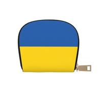 EdWal Porte-cartes de crédit unisexe imprimé drapeau de l'Ukraine pour homme et femme Porte-cartes en cuir fin, blanc, Taille unique