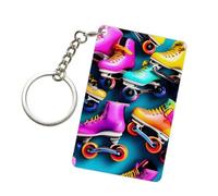 EdWal Porte-clés coloré en acrylique imprimé patins à roulettes avec fermoirs imprimés pour clés de voiture, sacs, pendentifs, décoration