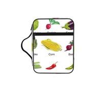 EdWal Présentation de divers légumes imprimés Bible Case Cosmetic Bag avec poignée robuste sac de lavage pochette tablette petit sac à outils pour livres
