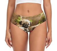 EdWal Puppys Culotte taille haute pour femme Motif carlin, Noir , XS