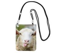 EdWal Sac à bandoulière amusant avec imprimé animal mignon et coquin, langue de mouton pour femme, mini porte-monnaie pour téléphone, pour randonnée, voyage, cadeau, Noir , Taille unique