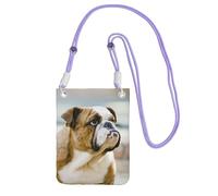 EdWal Sac à bandoulière amusant avec imprimé bouledogue anglais pour femme, mini sac à main pour téléphone, joli portefeuille pour téléphone, cadeau de randonnée, voyage, violet, Taille unique