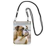 EdWal Sac à bandoulière amusant avec imprimé bouledogue anglais pour femme, mini sac à main pour téléphone, joli portefeuille pour téléphone, cadeau de randonnée, voyage, Noir , Taille unique