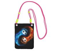 EdWal Sac à bandoulière cool imprimé ballon de football pour femme, mini porte-monnaie pour téléphone, joli portefeuille pour téléphone, pour randonnée, cadeau de voyage, Fuchsia, Taille unique