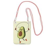 EdWal Sac à bandoulière imprimé avocat en corde pour femme, mini porte-monnaie pour téléphone, joli portefeuille pour téléphone, cadeau de randonnée, voyage, rose, Taille unique