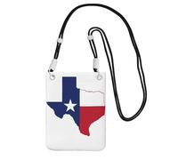 EdWal Sac à bandoulière imprimé carte de l'État du Texas pour femme, mini porte-monnaie pour téléphone, joli portefeuille pour téléphone, pour randonnée, voyage, Noir , Taille unique