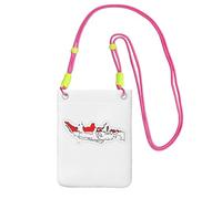 EdWal Sac à bandoulière imprimé carte drapeau indonésien pour femme, mini porte-monnaie pour téléphone, joli portefeuille pour téléphone, cadeau de randonnée, voyage, Fuchsia, Taille unique