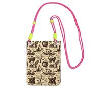 EdWal Sac à bandoulière imprimé chapeau de sorcière pour femme, mini sac à main pour téléphone, joli portefeuille pour téléphone, cadeau de randonnée, voyage, Fuchsia, Taille unique