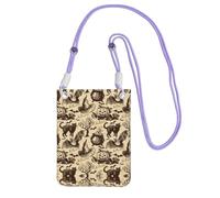 EdWal Sac à bandoulière imprimé chapeau de sorcière pour femme, mini sac à main pour téléphone, joli portefeuille pour téléphone, cadeau de randonnée, voyage, violet, Taille unique