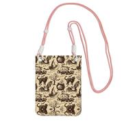 EdWal Sac à bandoulière imprimé chapeau de sorcière pour femme, mini sac à main pour téléphone, joli portefeuille pour téléphone, cadeau de randonnée, voyage, rose, Taille unique