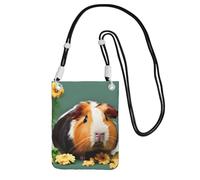 EdWal Sac à bandoulière imprimé cochon d'Inde pour femme, mini porte-monnaie pour téléphone, joli portefeuille pour téléphone, pour randonnée, voyage, Noir , Taille unique