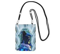 EdWal Sac à bandoulière imprimé dauphin pour femme, mini porte-monnaie pour téléphone, joli portefeuille pour téléphone, cadeau de randonnée, voyage, Noir , Taille unique
