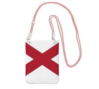 EdWal Sac à bandoulière imprimé drapeau de l'État de l'Alabama pour femme, mini porte-monnaie pour téléphone, joli portefeuille pour téléphone, cadeau de randonnée, voyage, rose, Taille unique