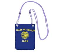 EdWal Sac à bandoulière imprimé drapeau de l'État de l'Oregon pour femme, mini porte-monnaie pour téléphone, joli portefeuille pour téléphone, cadeau de randonnée, voyage, violet, Taille unique
