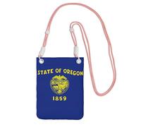 EdWal Sac à bandoulière imprimé drapeau de l'État de l'Oregon pour femme, mini porte-monnaie pour téléphone, joli portefeuille pour téléphone, cadeau de randonnée, voyage, rose, Taille unique