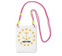 EdWal Sac à bandoulière imprimé drapeau de l'État du Rhode Island pour femme, mini porte-monnaie pour téléphone, joli portefeuille pour téléphone, cadeau de randonnée, voyage, Fuchsia, Taille unique