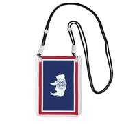 EdWal Sac à bandoulière imprimé drapeau de l'État du Wyoming pour femme, mini porte-monnaie pour téléphone, joli portefeuille pour téléphone, cadeau de randonnée, voyage, Noir , Taille unique