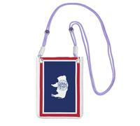 EdWal Sac à bandoulière imprimé drapeau de l'État du Wyoming pour femme, mini porte-monnaie pour téléphone, joli portefeuille pour téléphone, cadeau de randonnée, voyage, violet, Taille unique