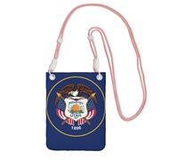 EdWal Sac à bandoulière imprimé drapeau de l'Utah pour femme, mini porte-monnaie pour téléphone, joli portefeuille pour téléphone, cadeau de randonnée, voyage, rose, Taille unique