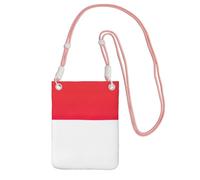 EdWal Sac à bandoulière imprimé drapeau indonésien pour femme, mini porte-monnaie pour téléphone, joli portefeuille pour téléphone, cadeau de randonnée, voyage, rose, Taille unique