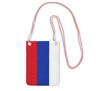 EdWal Sac à bandoulière imprimé drapeau russe pour femme, mini porte-monnaie pour téléphone, joli portefeuille pour téléphone, cadeau de randonnée, voyage, rose, Taille unique