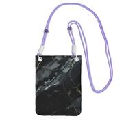 EdWal Sac à bandoulière imprimé marbre noir pour femme, mini porte-monnaie pour téléphone, joli portefeuille pour téléphone, cadeau de randonnée, voyage, violet, Taille unique