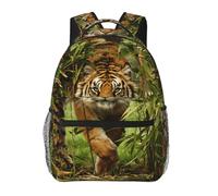 EdWal Sac à dos de randonnée imprimé tigre dans la jungle, sac à dos pour ordinateur portable, sac à dos pour homme et femme, sac de voyage imperméable facile à nettoyer