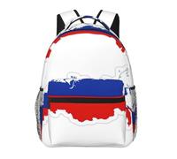 EdWal Sac à dos de randonnée pour ordinateur portable avec drapeau russe - Pour homme et femme - Imperméable - Facile à nettoyer