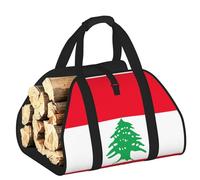EdWal Sac de transport pour bûches avec côtés ouverts - Motif drapeau du Liban - Pour cheminée - Accessoire de cheminée