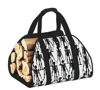 EdWal Sac de transport pour bûches avec côtés ouverts - Motif tête de mort - Noir