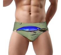 Edwal Slip taille basse pour homme avec motif leurre de pêche avec pochette de soutien pour un usage quotidien, Noir , M