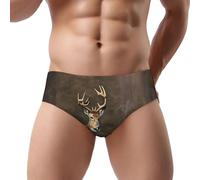 Edwal Slip taille basse pour homme imprimé cerf chasse avec pochette de soutien pour un usage quotidien, Noir , XL