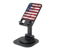 EdWal Support de téléphone pliable réglable avec drapeau américain Indépendance du 4 juillet, support de téléphone portable rotatif à 360° pour bureau, essentiels de voyage
