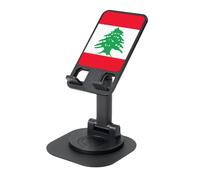 EdWal Support de téléphone pliable réglable avec motif drapeau du Liban, rotatif à 360° pour bureau, essentiel de voyage