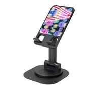 EdWal Support de téléphone pliable réglable et pliable avec imprimé drapeau américain du 4 juillet pour bureau, essentiel de voyage