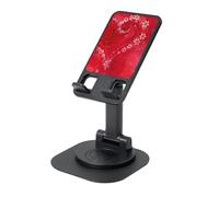 EdWal Support de téléphone pliable réglable et pliable pour la Saint-Valentin, motif cœur et fleur, support de téléphone portable rotatif à 360° pour bureau, essentiels de voyage
