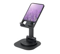 EdWal Support de téléphone portable réglable et pliable avec imprimé lavande violet romantique, rotatif à 360°, pour bureau, essentiels de voyage