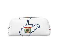 EdWal Trousse à crayons avec drapeau de l'État de Virginie occidentale - Grande trousse à crayons - Trousse de maquillage pour bureau, école, école, Argenté., Taille unique, Trousse de toilette